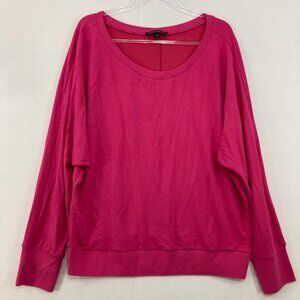 Boston Proper size XL Pink Magenta Crew Neck Dolman Sleeve Light Knit Sweater